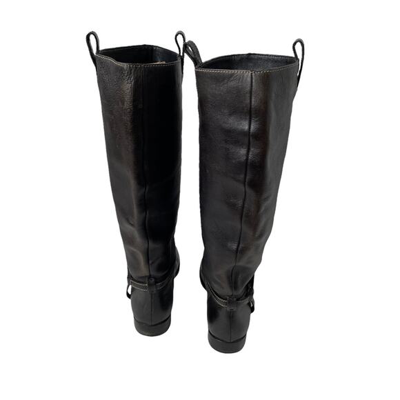 Gucci Interlocking G Logo Tall Riding Boots Knee Leather Black 7 GUC - Picture 5 of 16